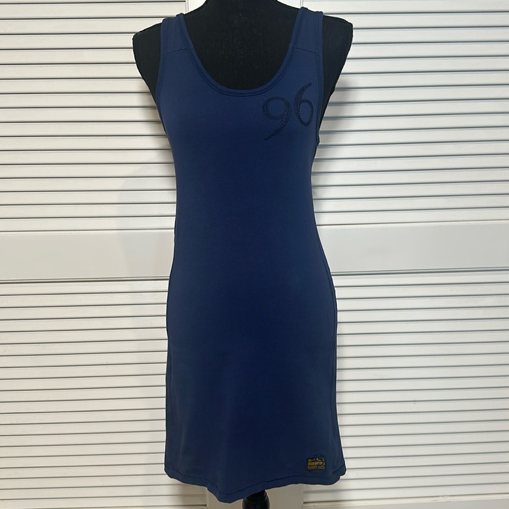 G-Star RAW Sleeveless Tank Dress – Deep Navy Blue, Knee-Length, Size Medium